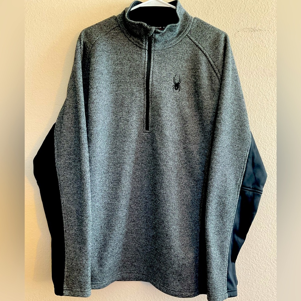 Spyder Like New Gray‎ Sweater Quarter Zip Pullover size 2XL